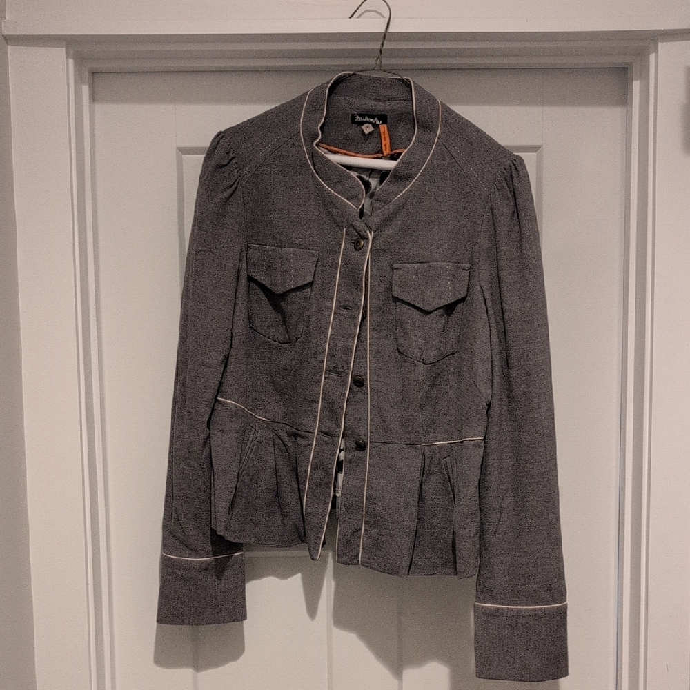 Banana Republic Gray and Cream Blazer Tailored Fit